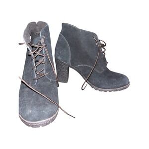 Timberland Glancy Suede Ankle Boots Womens 9 Black Excellent